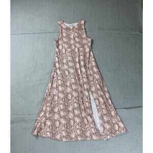 New Urban Outfitters Dress Womens Sz Medium Snake Print Maxi Front Slit